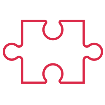 red line art puzzle piece