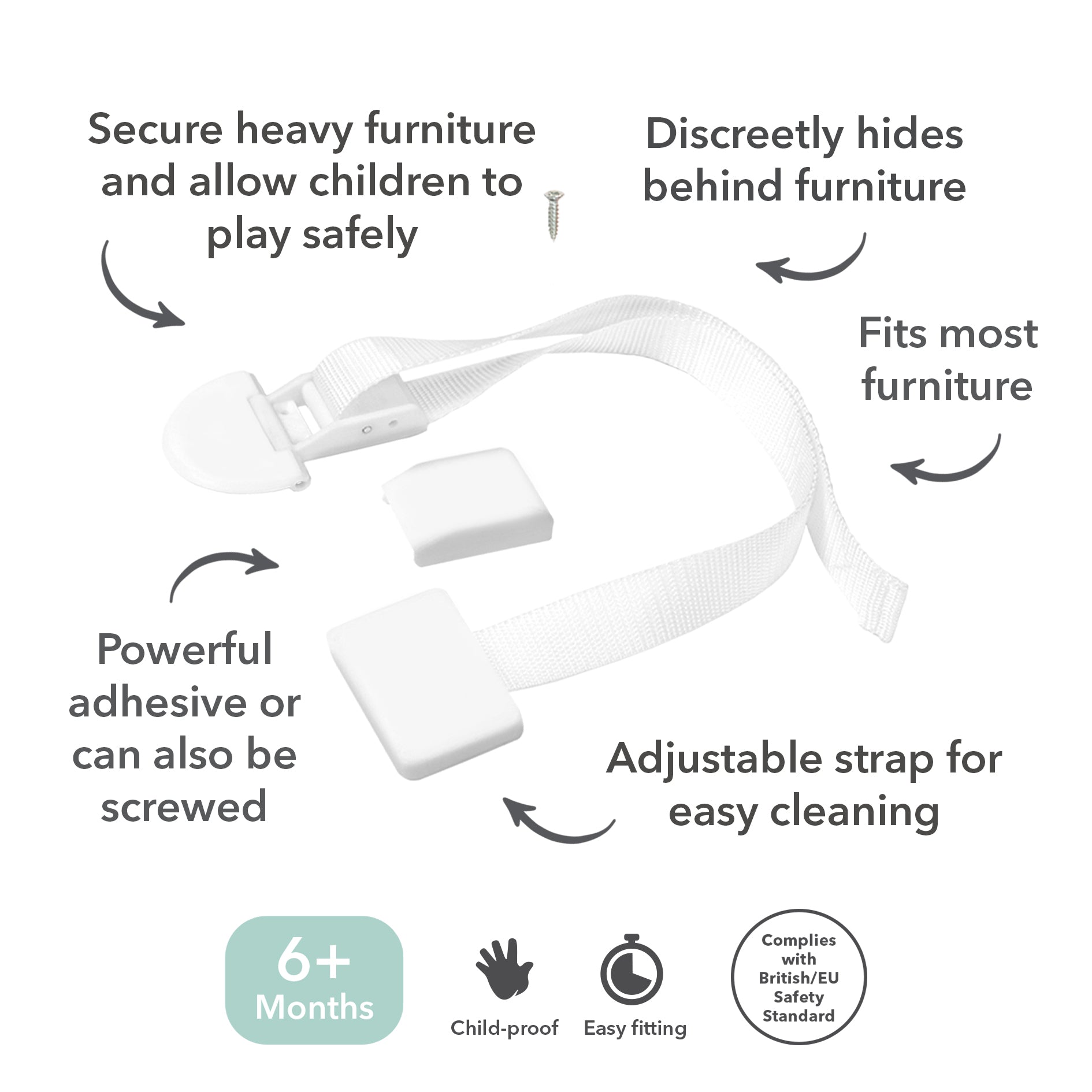 Secure Wall Anchors for Bookshelf, Dresser, Earthquake Protection for Babies and Pets Secure Wall Anchors for Bookshelf, Dresser, Earthquake Protection for Babies and Pets