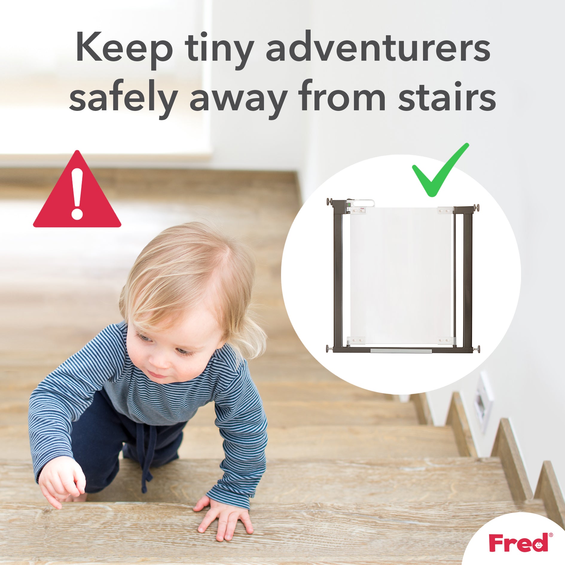 Fred Safety Pressure Fit Clear-View Stairgate