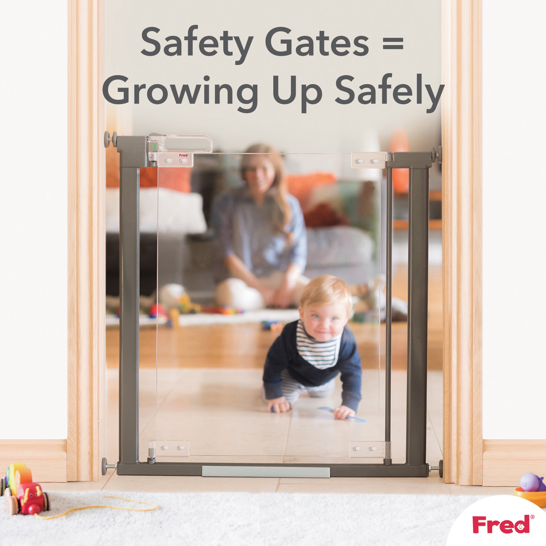 Fred Safety Pressure Fit Clear-View Stairgate